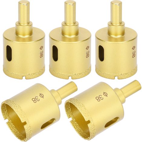 Lot de 5 forets diamantés de brasage pour marbre, béton, verre et céramique, 38 mm (1/5)