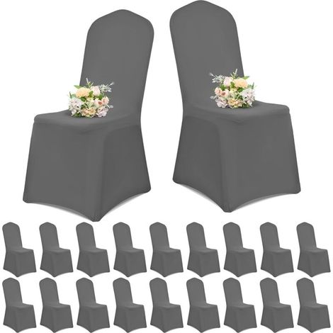 20-teiliges Stuhlhussen-Set, abnehmbar und waschbar, geeignet für Hochzeiten, Partys und Bankette (dunkelgrau) (1/5)