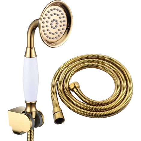 Pommeau de douche à main, idéal pour la plage, les camping-cars, la natation en extérieur, etc. - 1 ensemble avec base