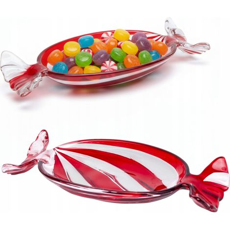 Piatto decorativo per caramelle, in vetro, 23,5x10,5, piatto da portata, vassoio (1/5)