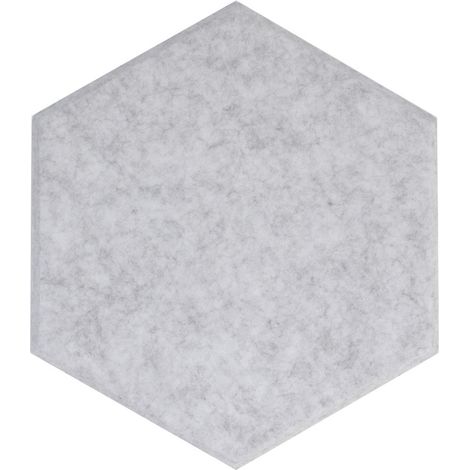 Panneau acoustique en feutre PET - 34,5x30 cm - Hexagone Gris
