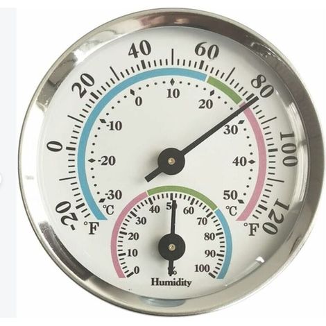 Thermo hygromètre, hygromètre de température, thermomètre intérieur et hygromètre intérieur, pour intérieur ou extérieur, résistant aux hautes températures (couleur) (1/3)