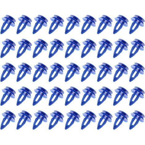 The Lord of the Tools 50x Attaches de Clip Garniture Voiture LR027255 Fixations Moulage de Passage Roue Avant en Plastique Bleu Compatible pour Range Rover Evoque