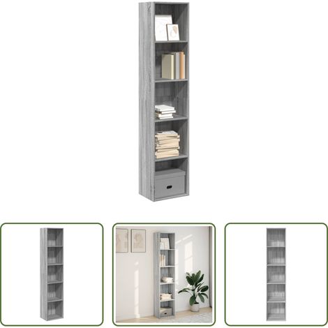 vidaXL Bücherregal Grau - Bücherregal Grau Sonoma 40x30x189 cm Holzwerkstoff (1/5)