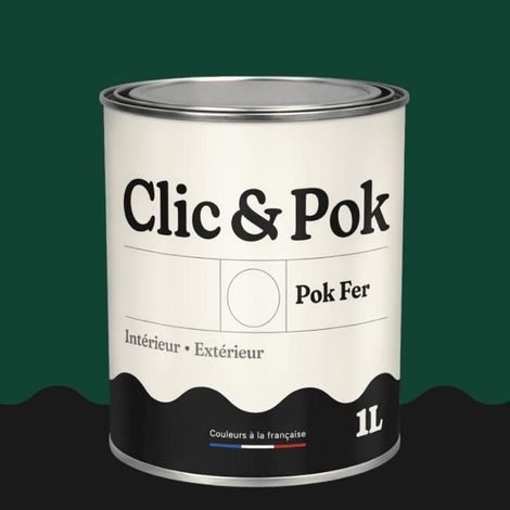 Peinture Fer Antirouille – Métal Extérieur Intérieur, Satinée, Protection Rouille - 1L - RAL 6005 - Vert mousse