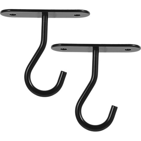 Lot de 2 crochets métalliques noirs pour plantes suspendues (1/5)