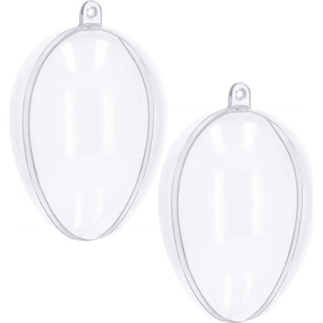 HUEVO ADORNO ACRÍLICO ESFERA ADORNOS ACRÍLICOS TRANSPARENTES OVALADOS 11cm x2 (1/5)