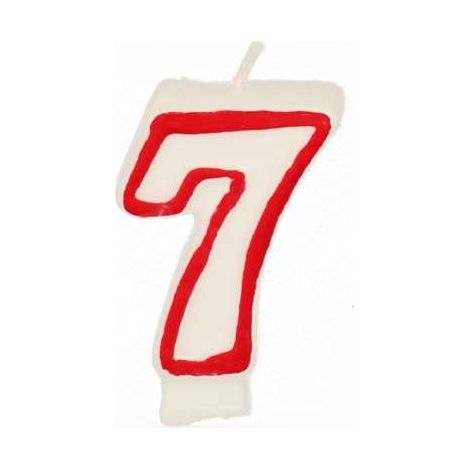 Candele per compleanno 7,3 cm bianco "7"