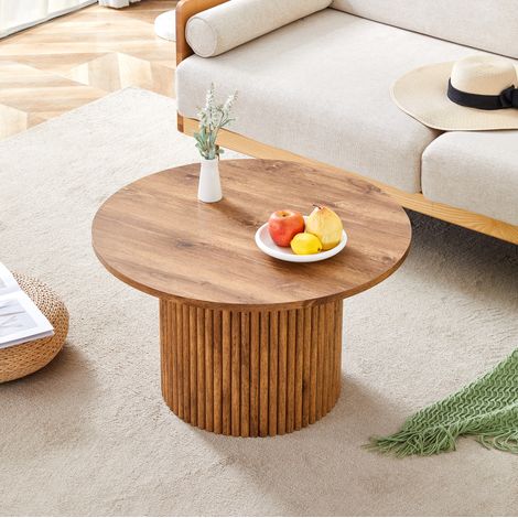 Tavolo rotondo MDF effetto legno 70 cm OKMYHOME (1/5)