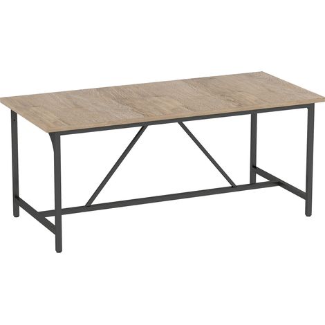 Table à manger style industriel VERONA effet chêne clair (1/5)