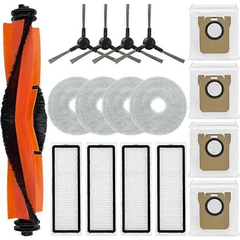Accessoires pour aspirateur robot Xiaomi X20+ / X20 Plus / S10 Plus / B108GL / B108CN : chiffon de nettoyage, brosse principale, sac à poussière (1/5)