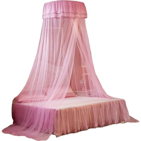 Moustiquaire de lit en dentelle rose LIFKOME, suspendue pour (1/5)
