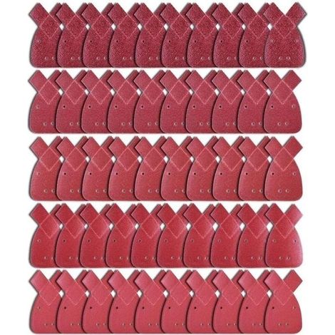 50 Schleifblätter, 10 Körnungen (40/60/80/120/240), Schleifpapier, Schleifdreiecke, passend für Black & Decker Exzenterschleifer