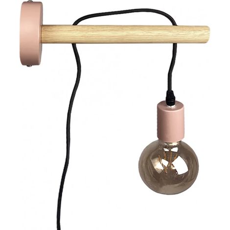 Applique murale pendante en bois et métal rose - FELO 1242 (1/5)