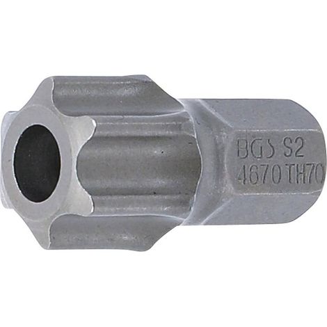 Embout Torx T70 10 mm x 30 mm - Profil T avec Perçage - Précision et Durabilité, Acier, Cliquet 3/8 - D-Work