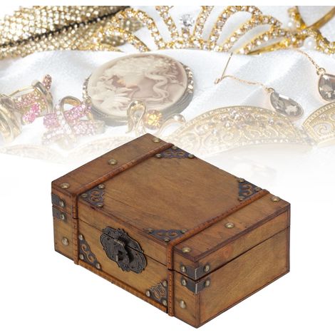 [Aufbewahrungsbox] Vintage-Box aus Holzverbundmaterial mit Kunstlederbezug, 23,5 x 16 x 9,7 cm, Zahlenschloss 000, Dekoration, Schminktisch, Antik, Zuhause, Schmuck, Accessoires, Kosmetik, Briefe, Med (1/5)
