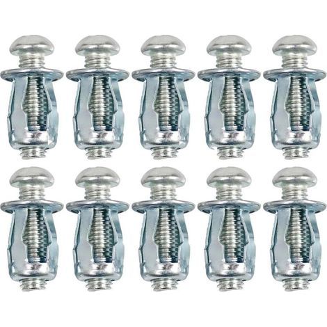 Paquete de 10 anclajes metálicos M6 x 25 para cavidades y paredes huecas, robustos para la decoración del hogar y la fijación a cavidades y paredes de pladur. (1/5)