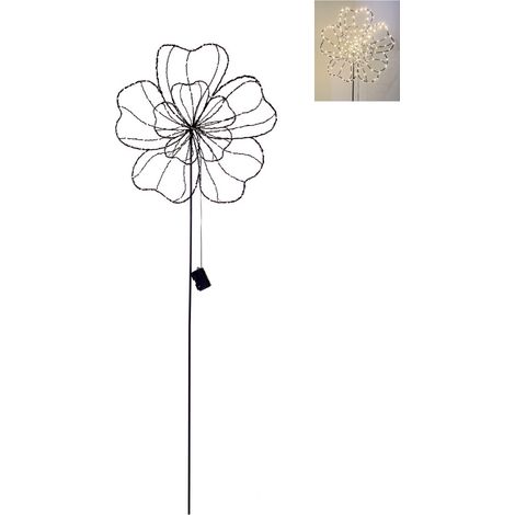 TrendLine LED-Stecker Blume Eisen 151 x 61 cm schwarz warmweiß