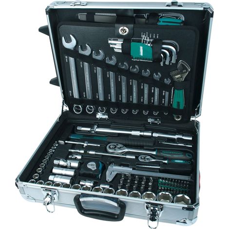 Brüder Mannesmann – Coffret multi-outils 159 pièces – Aluminium léger et robuste – Dimensions 54 x 41 x 18 mm – Pour travaux de réparation avancés - M29077 (1/6)