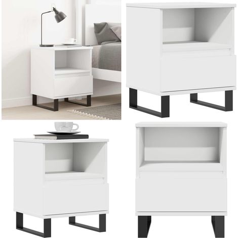 Table de chevet Blanc 40x35x50 cm Bois d’ingénierie - Table De Chevet - Meuble De Chambre - Table D'appoint - Table Nuit - Meubles Blancs - Home & Living (1/5)