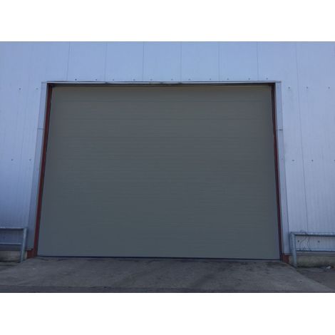 Porte Sectionnelle Industrielle L 5m x H 3m Manuelle Couleur Gris Ral 7016 Gamme Éco V40 Gris