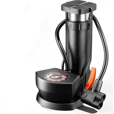 Mini pompa per bicicletta, pompa portatile a pedale per bicicletta, con manometro 11 bar/160 psi, per valvole AV/DV/SV, per biciclette, palloni, salvagente