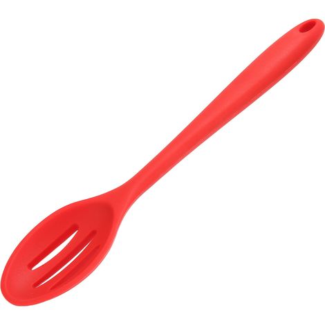 3er-Set Silikon-Kochlöffel, leicht zu reinigen, kratzfest, platzsparend, Küchensalatlöffel, Rot (1/5)