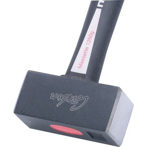Massette carrée 1.5 kg – Tête acier carbone 5 cm – Manche Nerflex ergonomique – Outil professionnel de maçonnerie et bricolage – Résistante et durable