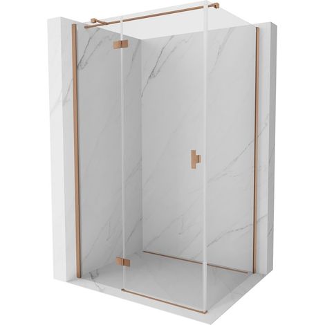 Mexen Mist H T Duschkabine Anschlagtür links 105 x 85 cm, transparent, gebürstetes Kupfer - 8A5T-105-085-65-00-L
