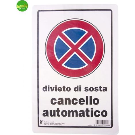 Cartello 3M divieto di sosta cancello automatico bianco 30 x 20 cm