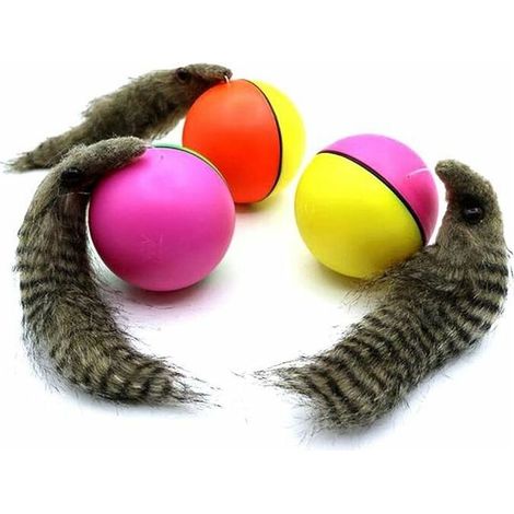 Jouets électroniques, jouets électriques castor et belette pour animaux de compagnie, balles roulantes et balles sauteuses, jouets mobiles amusants pour chiots. (1/5)