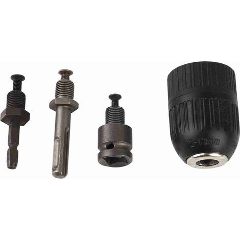 Mandrin de perceuse sans clé 3 mors 1/2″ carré vers 1/4″ hexagone 2‑13mm plage de serrage (1/5)