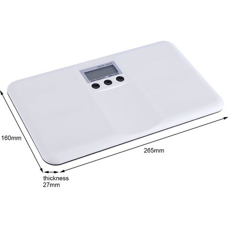 Balance électronique numérique LCD avec fonction tare, alarme de batterie faible, verrouillage, pour animaux, bébé et usage domestique (1/5)