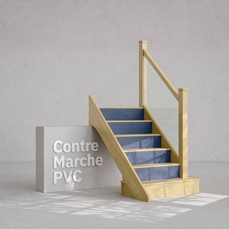 Contremarche Escalier PVC - Kub Bleu Pétrole H. 17 x L. 98 cm - Lot de 10 (1/4)