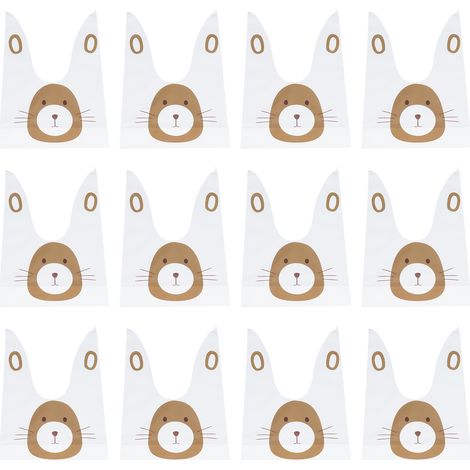Treat Bags 50Pcs EVA Long Ear Snack Bag 9.1x5.3 Inches Gift Bags for DIY Baking PackagingMole