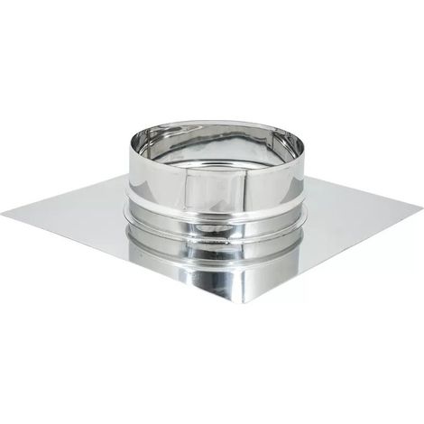 Base forata inox da 400x400mm a innesto m 300mm spessore 6 decimi aisi 304 (1/2)