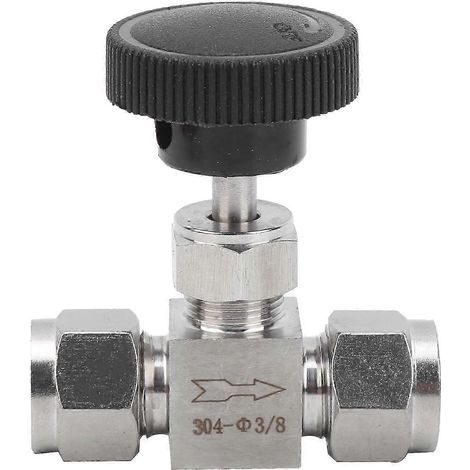 Vanne à aiguille haute pression 2 voies en acier inoxydable 304 (25-26) pour eau, gaz et liquides. Ф3/8 (1/5)