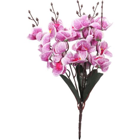 Hochwertiger künstlicher Strauß aus 5 lila Orchideen – 38 cm (1/3)