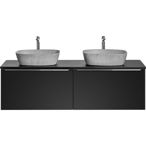 Meubles double vasques à poser - 160 cm - Rosario Black - Livraison gratuite