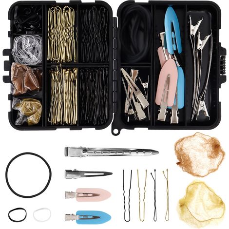 Accessoires de Coiffure Kit, 160 Pièces Accessoires Cheveux Inclure Epingle a Cheveux en U Pince Crocodile Cheveux Elastique Cheveux Filet Cheveux et Boîte de Rangement, Pour Coiffure Filles (1/5)