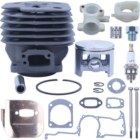 Kit de joint de piston de cylindre 52 mm Big Bore pour Husqvarna 266 266SE 266XP 162 61 Tronçonneuse Adaptateur collecteur de prise d'air avec boulons de remplacement (1/5)