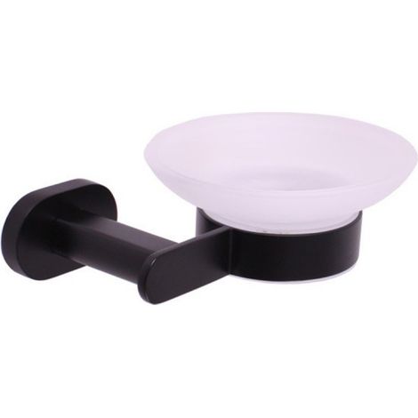 Porte-savon mural YUKON en verre et laiton noir mat (1/3)