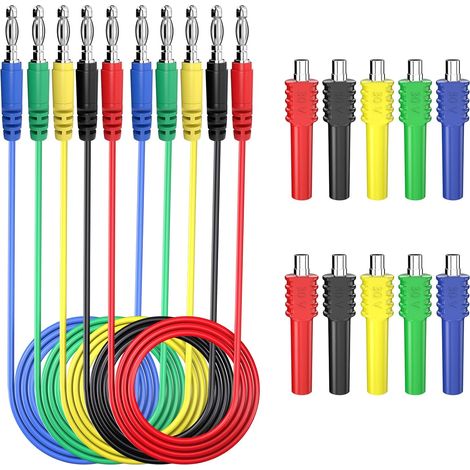 Magnetisches Messleitungsset, 4-mm-Bananen-auf-Bananenstecker-Messleitungen mit Magnetanschlüssen, flexibler Jumper-Messleitungssatz in 5 Farben (1/4)