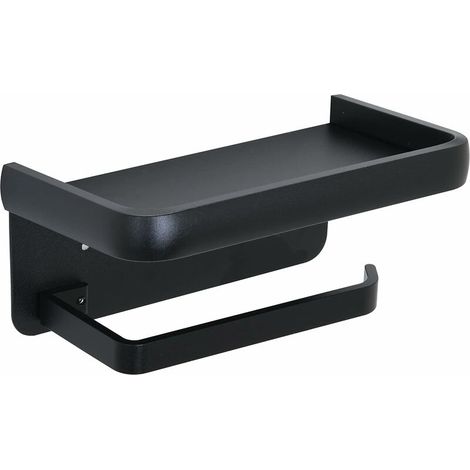 royaluxe - Porte Papier Toilette Mural avec Tablette sans Percage Support Papier Toilette Adhesif Aluminium Porte Rouleau de Papier pour WC Salle de Bain, (1/5)