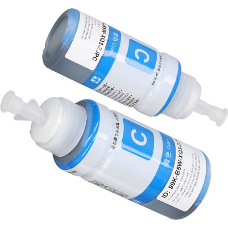 Cyan Nachfülltinte für Epson 672 Drucker (L360, L380, L351, L1300, L383, L565). (1/5)