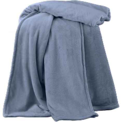 Catherine Lansfield Raschel Velvet Touch - Coperta 130 x 170 cm, colore: Blu (1/5)
