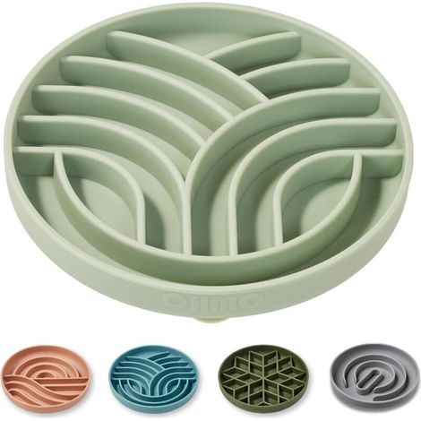 Langsam dosierender Futterspender für Katzen (60 g Fassungsvermögen, Lebensbaum-Design), langsam dosierender Futterspender für Hunde, aus lebensmittelechtem Silikon, rutschfester Boden (1/4)