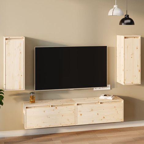 Lot de 2 Armoires murales Armoire de rangement Armoire suspendue 30x30x80 cm Bois de pin massif RTJEX141514 MaisonChic (1/5)