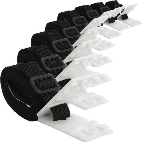 Supporto per rullo da piscina - Fissaggio per copertura - Montaggio del supporto per rullo - Sistema di montaggio completo - 8 pezzi - Nero (1/5)
