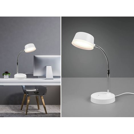 LED Schreibtischleuchte KIKO flexibel, Kunststoff Weiß, 34cm hoch (1/5)